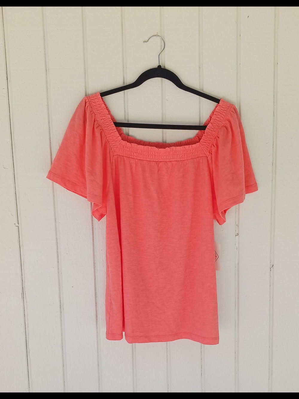 Women’s Coral Off-Shoulder Top - Brand